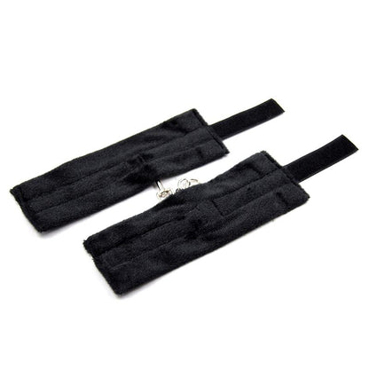 INTOYOU BDSM LINE - HANDCUFFS WITH VELCRO WITH LONG FUR BLACK