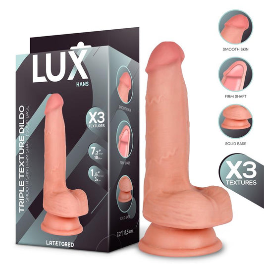 LUX - HANS TRIPLE DENSITY DILDO WITH BALLS 7.2