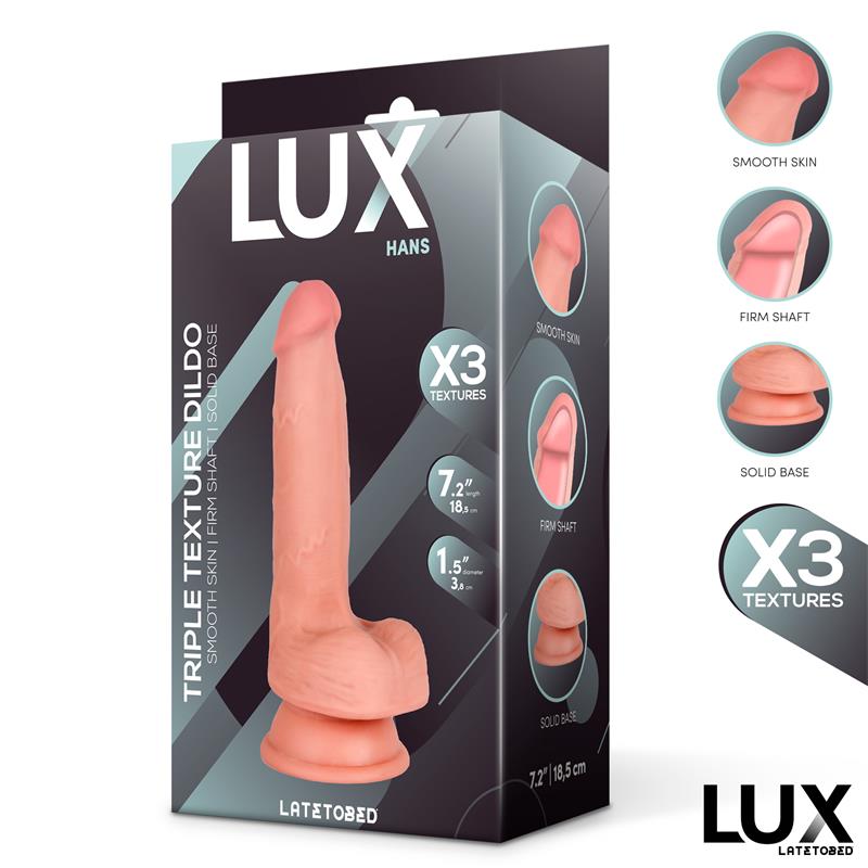 LUX - HANS TRIPLE DENSITY DILDO WITH BALLS 7.2