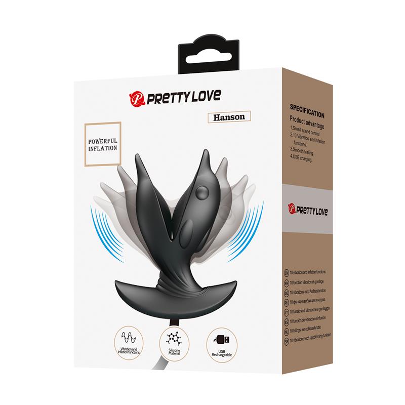 PRETTYLOVE - HANSON INFLATABLE BUTT PLUG WITH VIBRATION