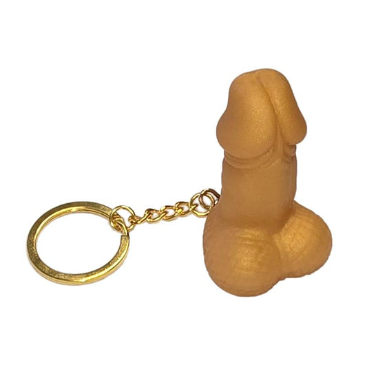 DIVERTY SEX - HARD RUBBER PENIS-SHAPED KEYCHAIN GOLD