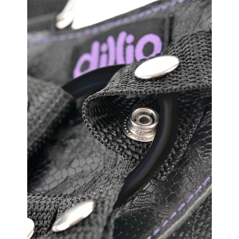 DILLIO - HARNESS WITH DILDO 16,5 CM PURPLE