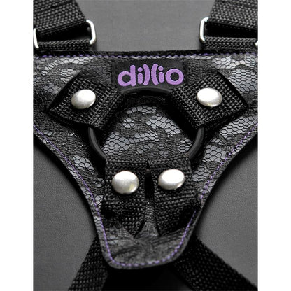 DILLIO - HARNESS WITH DILDO 16,5 CM PURPLE