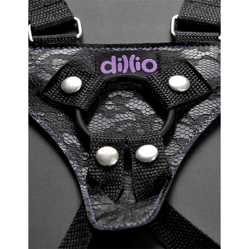 DILLIO - HARNESS WITH DILDO 16,5 CM PURPLE