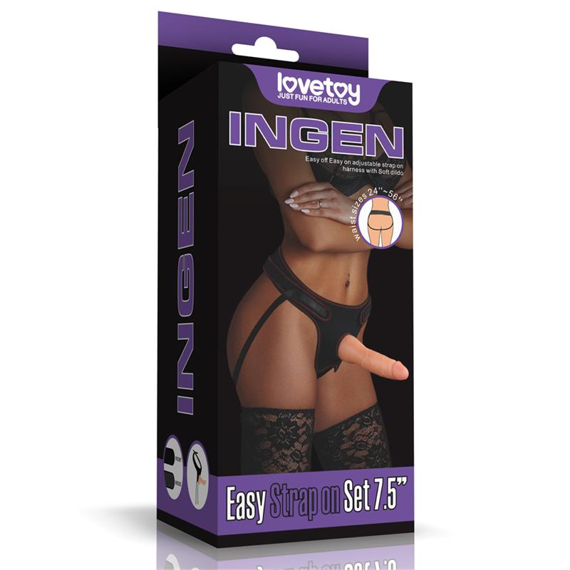 LOVETOY - HARNESS WITH DILDO EASY STRAPON 7.5
