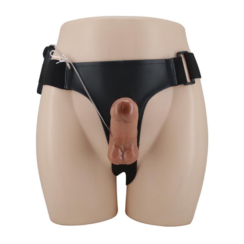 BAILE - HARNESS WITH DOUBLE RETRACTABLE DILDO WITH VIBRATION