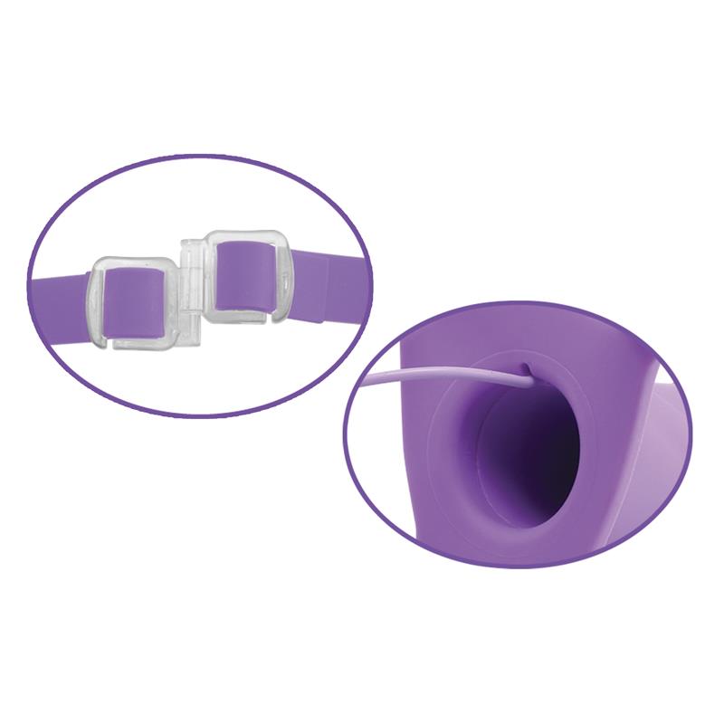 FETISH FANTASY ELITE - HARNESS WITH HOLLOW DILDO WITH VIBRATION 20 CM PURPLE