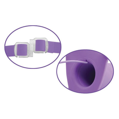 FETISH FANTASY ELITE - HARNESS WITH HOLLOW DILDO WITH VIBRATION 20 CM PURPLE