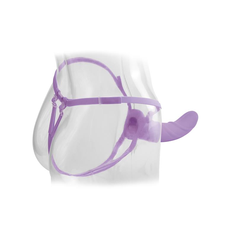 FETISH FANTASY ELITE - HARNESS WITH HOLLOW DILDO WITH VIBRATION 20 CM PURPLE