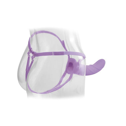 FETISH FANTASY ELITE - HARNESS WITH HOLLOW DILDO WITH VIBRATION 20 CM PURPLE