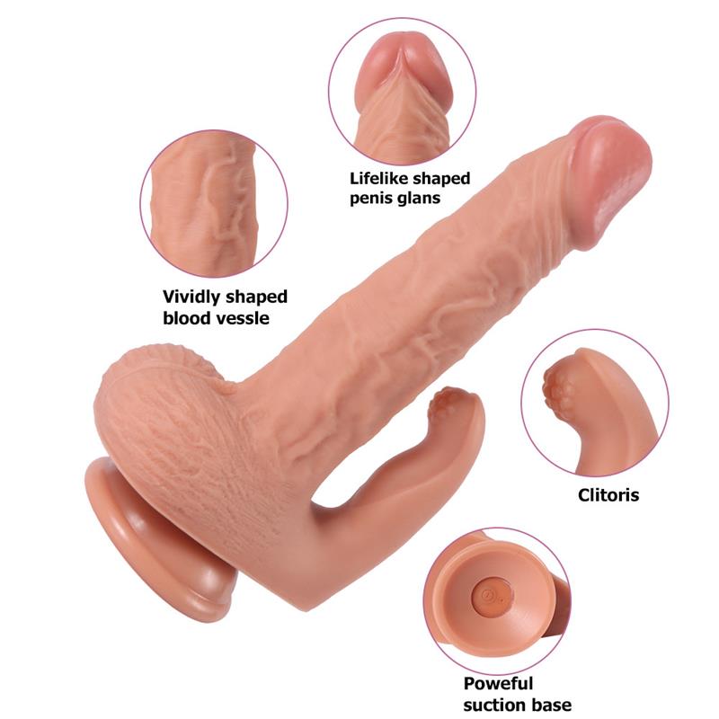SHEQU - HAYDON DILDO WITH 20 MODES OF VIBRATION AND CLITORIS STIMULATOR