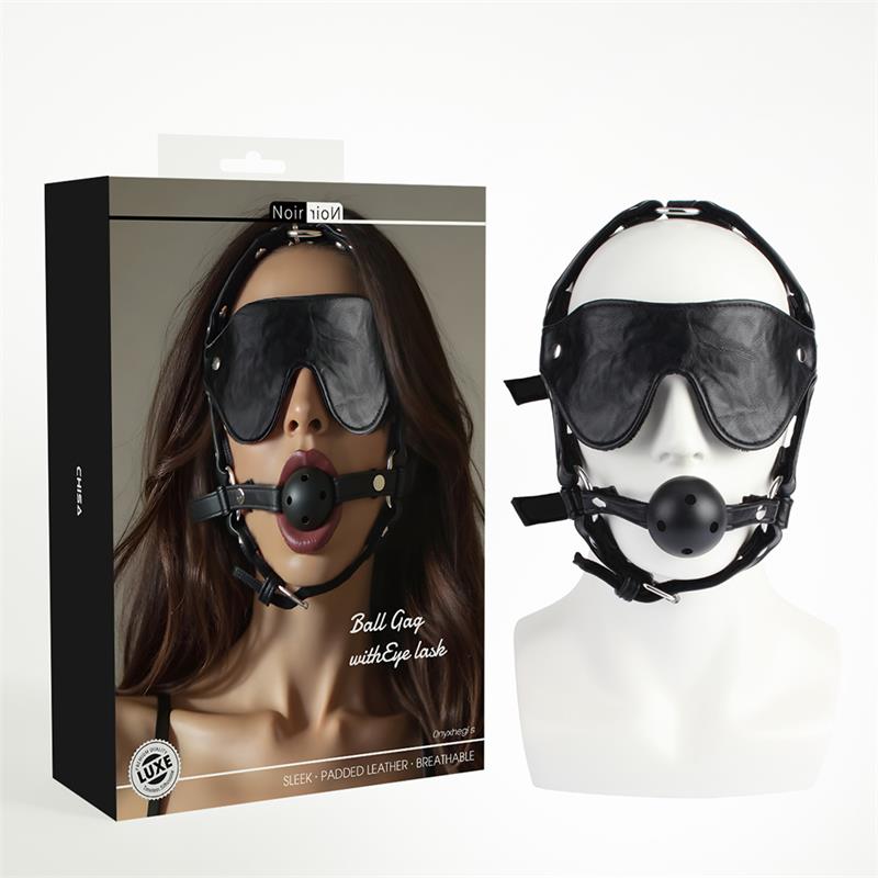CHISA - HEAD HARNESS WITH BALL GAG AND EYE MASK