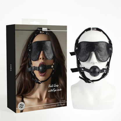 CHISA - HEAD HARNESS WITH BALL GAG AND EYE MASK