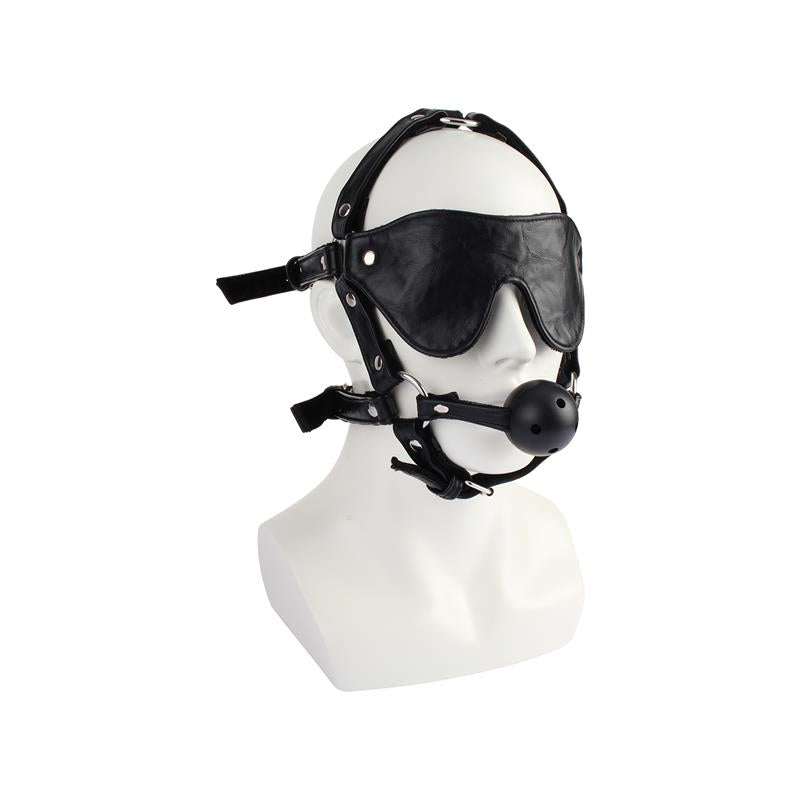 CHISA - HEAD HARNESS WITH BALL GAG AND EYE MASK