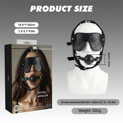 CHISA - HEAD HARNESS WITH BALL GAG AND EYE MASK