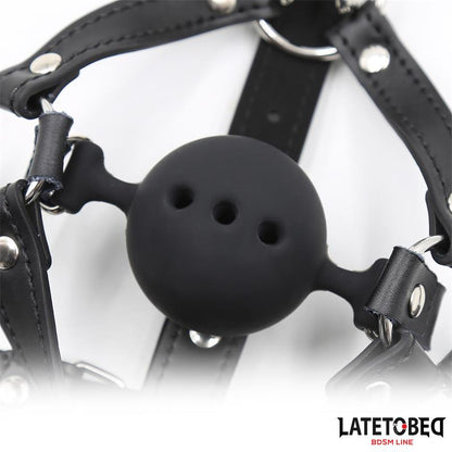 LATETOBED BDSM LINE - HEAD HARNESS WITH BALL GAG AND NOSE HOOK