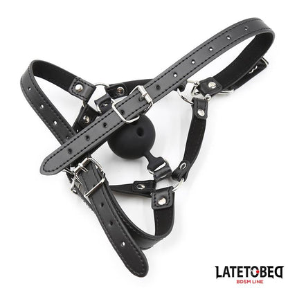 LATETOBED BDSM LINE - HEAD HARNESS WITH BALL GAG AND NOSE HOOK