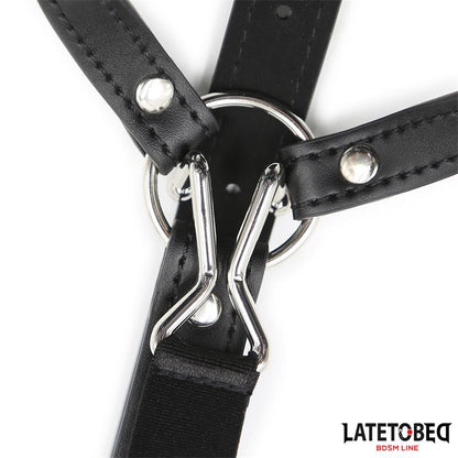 LATETOBED BDSM LINE - HEAD HARNESS WITH BALL GAG AND NOSE HOOK