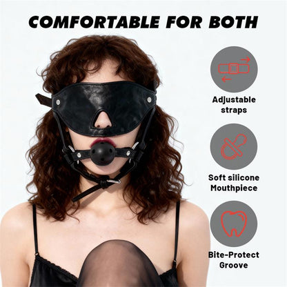 CHISA - HEAD HARNESS WITH BLINDFOLD AND BALL GAG