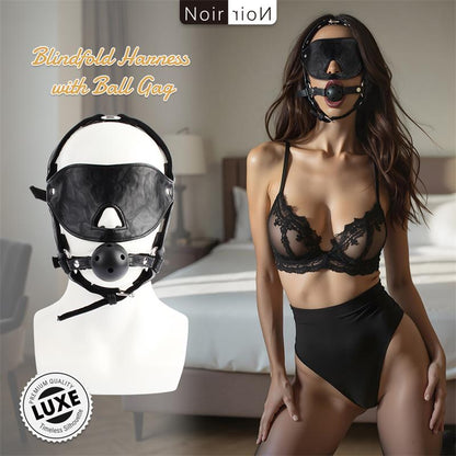 CHISA - HEAD HARNESS WITH BLINDFOLD AND BALL GAG
