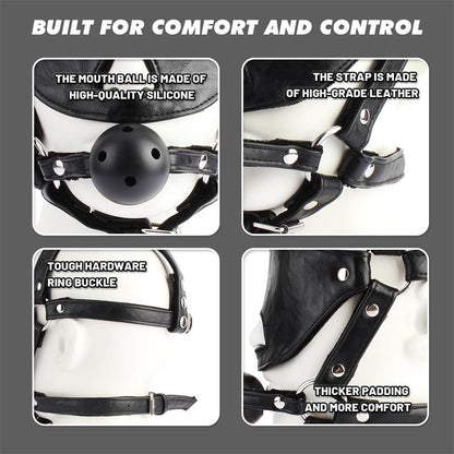 CHISA - HEAD HARNESS WITH BLINDFOLD AND BALL GAG