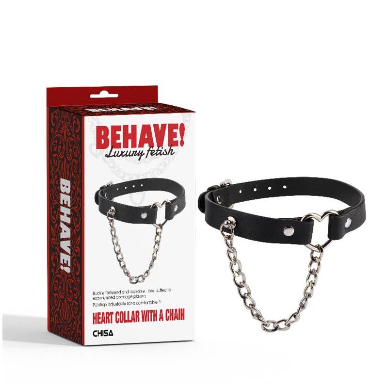 CHISA - HEART COLLAR WITH A CHAIN 47CM