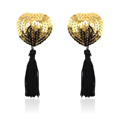 LATETOBED BDSM LINE - HEART NIPPLE COVER WITH GOLD SEQUINS