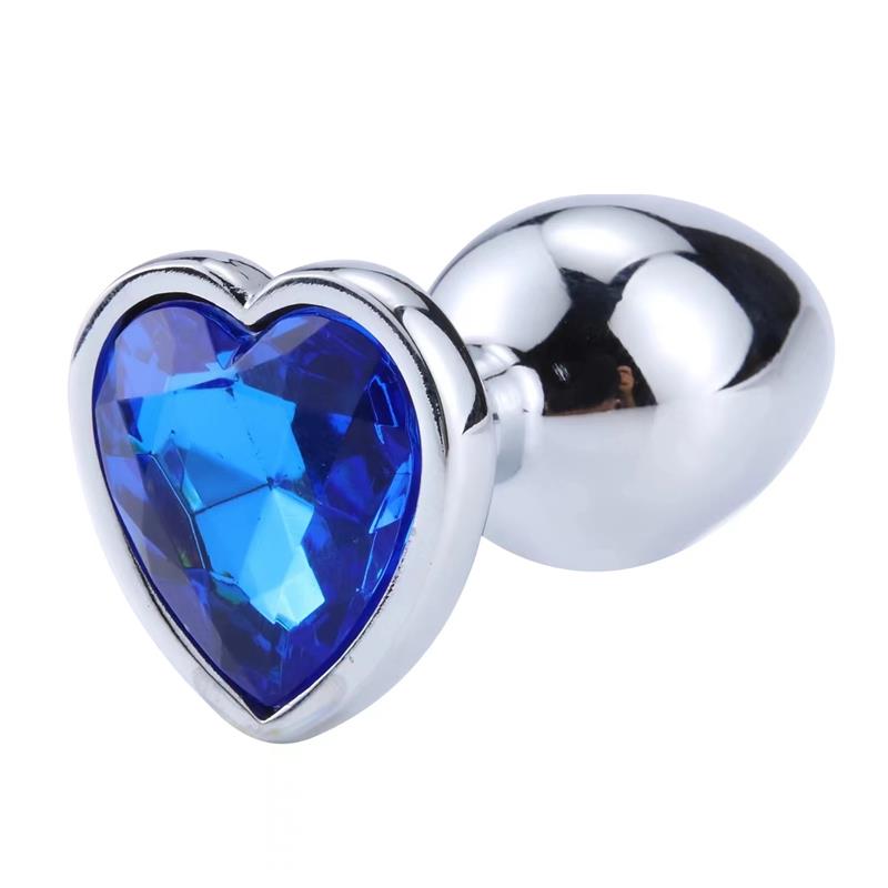 AFTERDARK - HEART SHAPED BUTT PLUG BLUE SAPPHIRE SIZE L