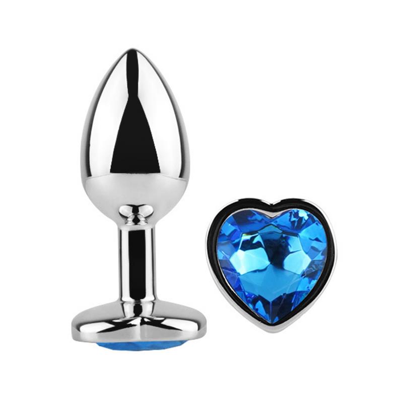 AFTERDARK - HEART SHAPED BUTT PLUG BLUE SAPPHIRE SIZE L