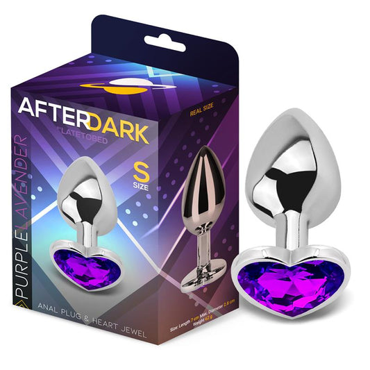 AFTERDARK - HEART SHAPED BUTT PLUG PURPLE LAVENDER SIZE S