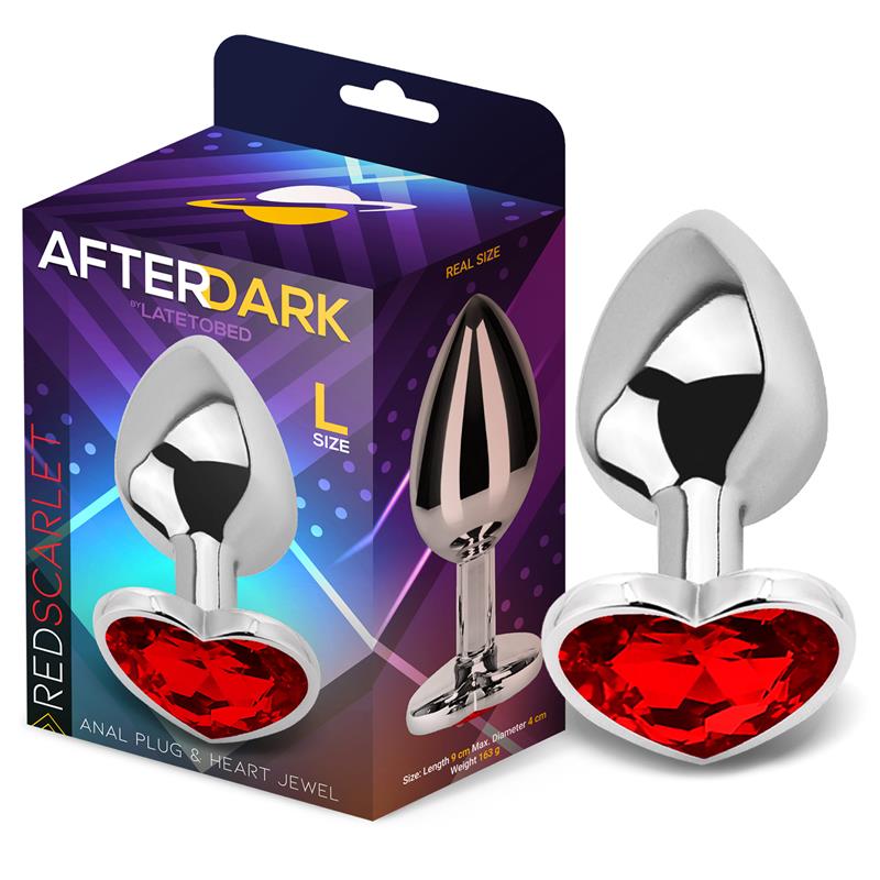 AFTERDARK - HEART SHAPED BUTT PLUG RED SCARLET SIZE L
