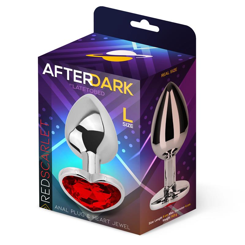AFTERDARK - HEART SHAPED BUTT PLUG RED SCARLET SIZE L