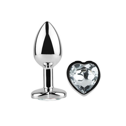 AFTERDARK - HEART SHAPED BUTT PLUG WHITE SIZE M