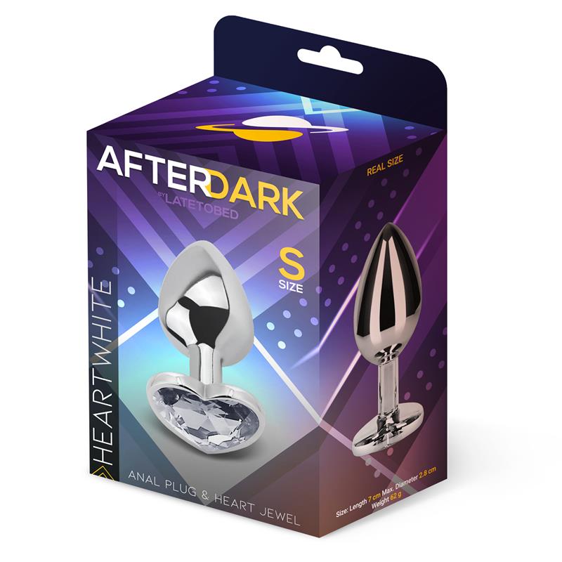 AFTERDARK - HEART SHAPED BUTT PLUG WHITE SIZE S