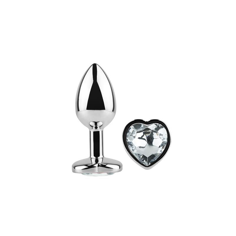 AFTERDARK - HEART SHAPED BUTT PLUG WHITE SIZE S