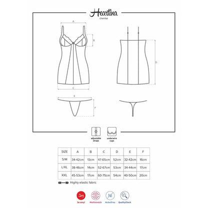 OBSESSIVE - HEARTINA CHEMISE AND THONG