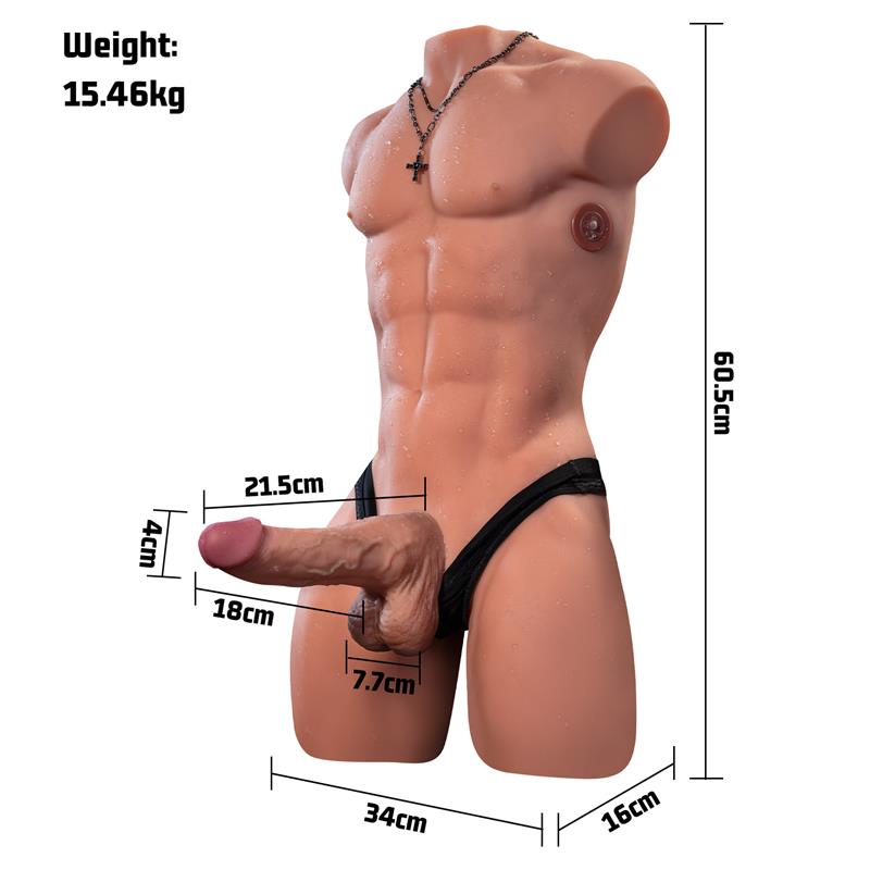 XISE - HENRY TORSO WITH DETACHABLE DILDO, THRUSTING AND APP 15.7 KG