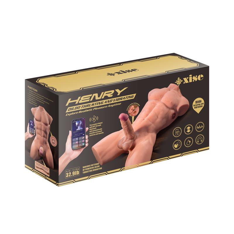 XISE - HENRY TORSO WITH DETACHABLE DILDO, THRUSTING AND APP 15.7 KG