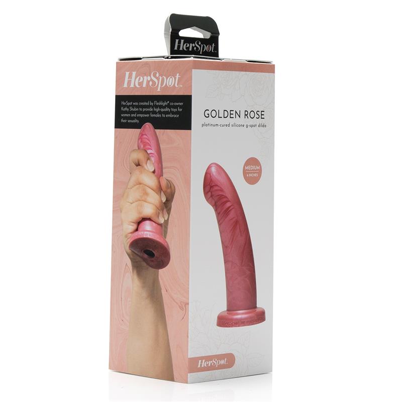 FLESHLIGHT - HERSPOT DILDO GOLDEN ROSE MEDIUM SIZE