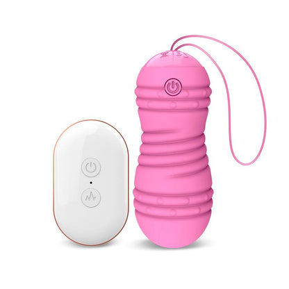 LATETOBED - HIIBO HUEVO VIBRADOR Y ROTATORIO CON CONTROL REMOTO USB SILICONA ROSA