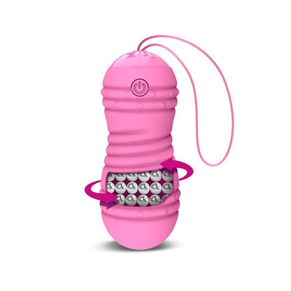 LATETOBED - HIIBO HUEVO VIBRADOR Y ROTATORIO CON CONTROL REMOTO USB SILICONA ROSA
