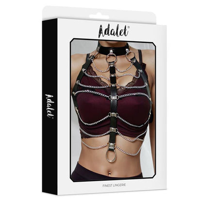 ADALET LINGERIE - HILDA VEGAN LEATHER CHEST HARNESS WITH CHAIN ONE SIZE