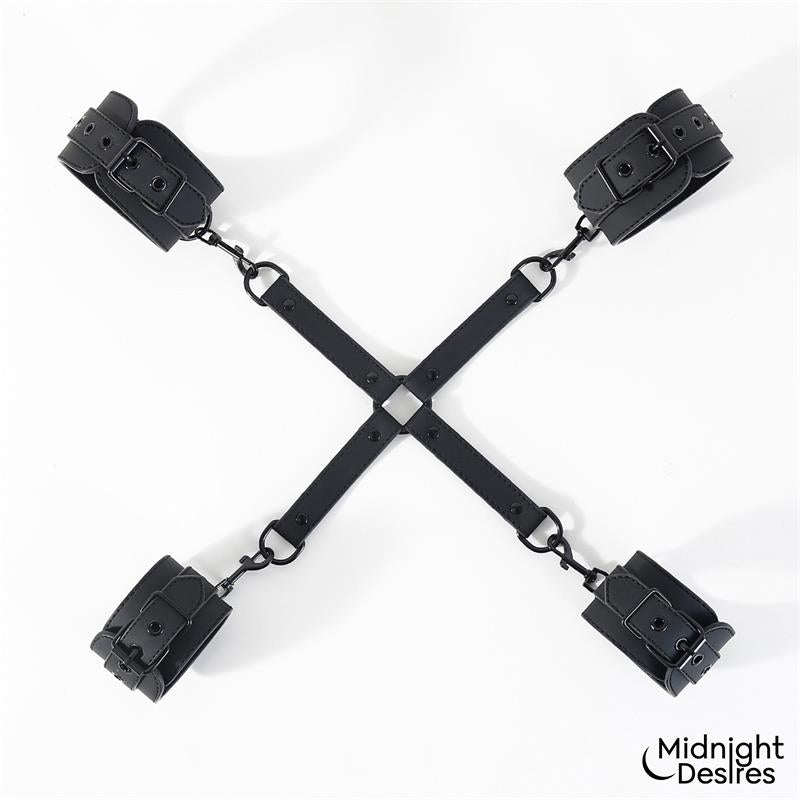 MIDNIGHT DESIRES - HOGTIE CROSS BAR HAND AND ANKLE CUFFS
