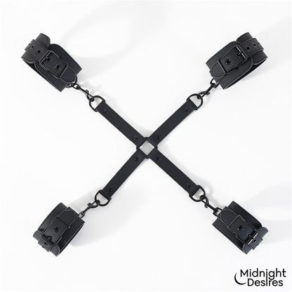 MIDNIGHT DESIRES - HOGTIE CROSS BAR HAND AND ANKLE CUFFS