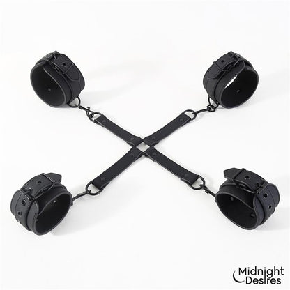 MIDNIGHT DESIRES - HOGTIE CROSS BAR HAND AND ANKLE CUFFS
