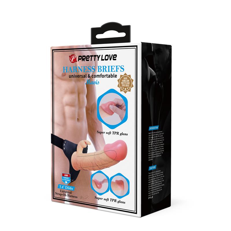 PRETTYLOVE - HOLLOW STRAP-ON HARNESS WT DILDO 19 CM MAVIS