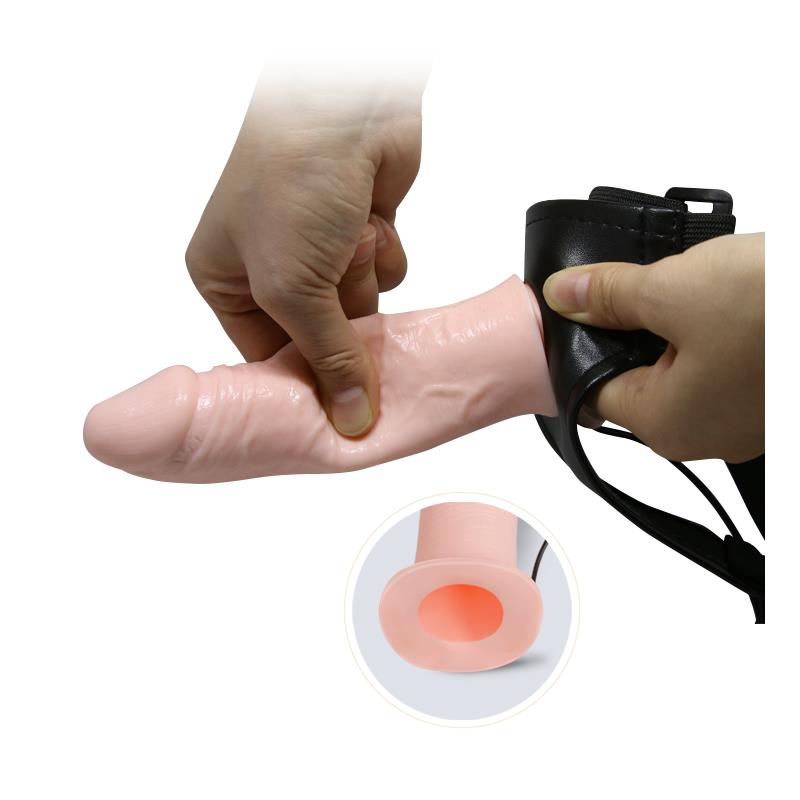 BAILE - HOLLOW STRAP-ON WITH VIBRATION 15.5 X 4.2 CM FLESH
