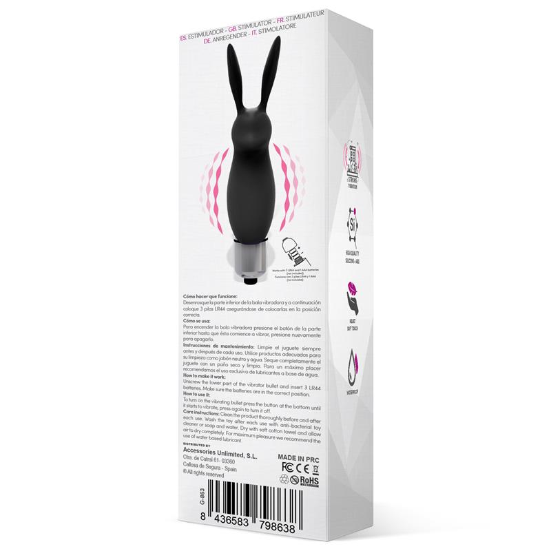 LATETOBED - HOPYE RABBIT VIBRATING BULLET SILICONE BLACK