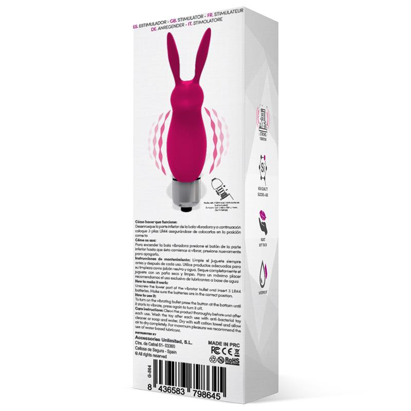 LATETOBED - HOPYE RABBIT VIBRATING BULLET SILICONE PINK