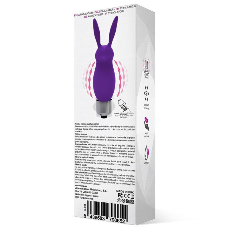 LATETOBED - HOPYE RABBIT VIBRATING BULLET SILICONE PURPLE